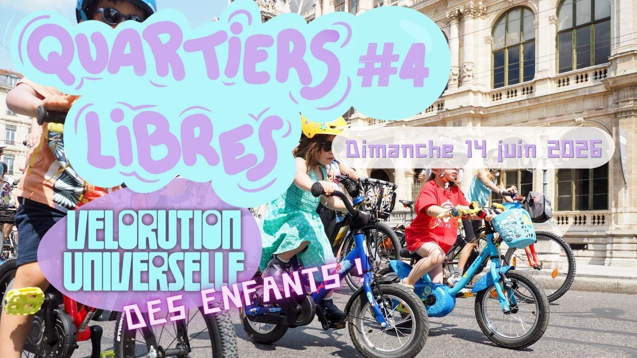 photo d'enfant faisant du vélo avec titre quartiers libres #4 en haut de la photo